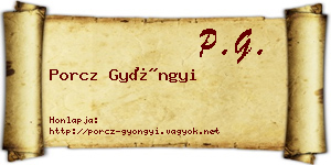 Porcz Gyöngyi névjegykártya
